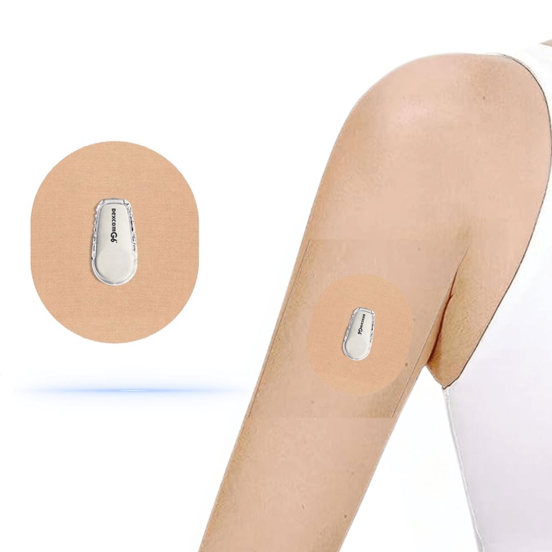 StayActiv Sport CGM-Sensor overpatches Beige för Dexcom G6, perfekta för skydd under aktiva livsstilar.