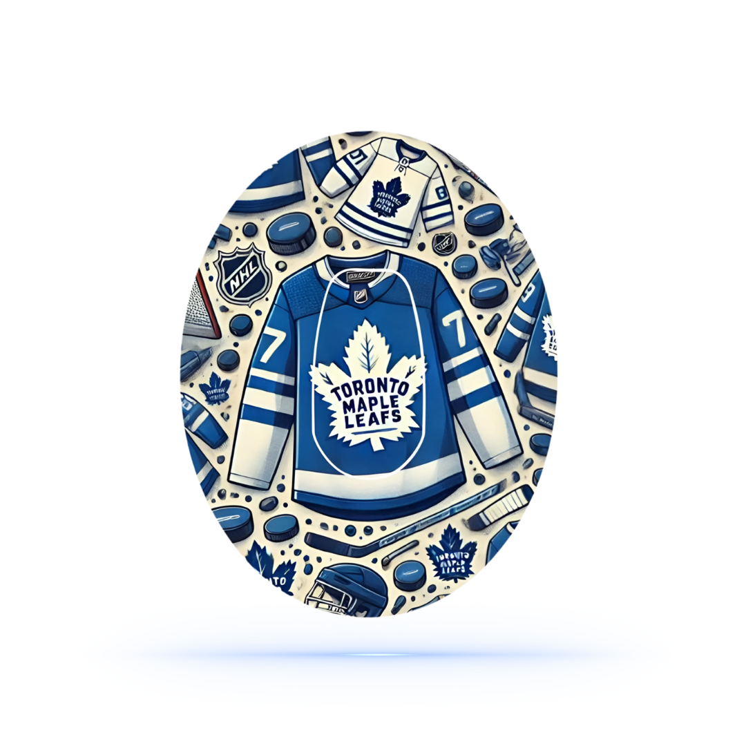 Toronto Maple Leafs Ice Hockey CGM overpatch för Dexcom G6 (10-pack) inkl. Sensor Sticker - Diabeteshjalp