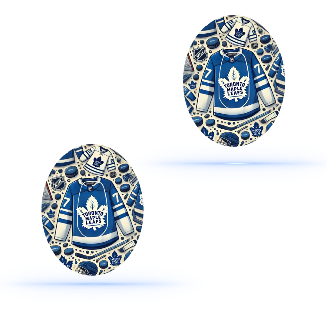 Toronto Maple Leafs Ice Hockey CGM overpatch för Dexcom G6 (10-pack) inkl. Sensor Sticker - Diabeteshjalp