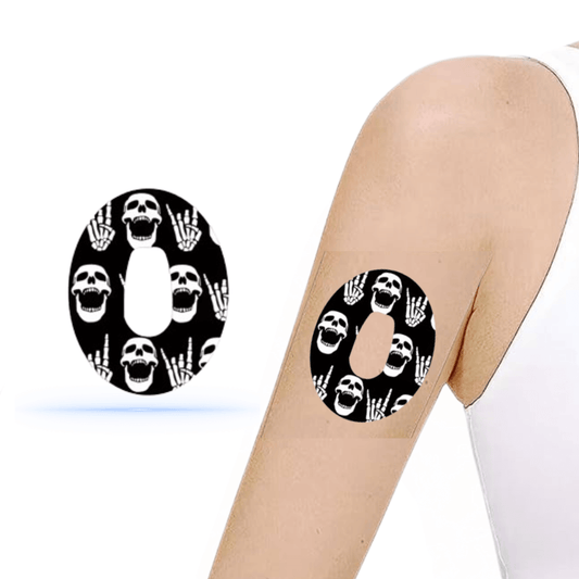 Rock"N"Roll Skull CGM sensor Patches för Dexcom G6 - Diabeteshjalp