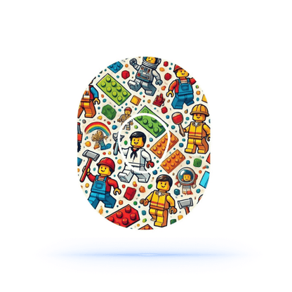 Lego Guys CGM Patches för Dexcom G7 Sensor (10-pack) Ink Sensor Sticker - Diabeteshjalp