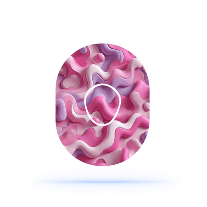 Pink Camouflage CGM Sensor Patches för Dexcom G7 Sensor (10-pack) inkl. Sensor Sticker - Diabeteshjalp
