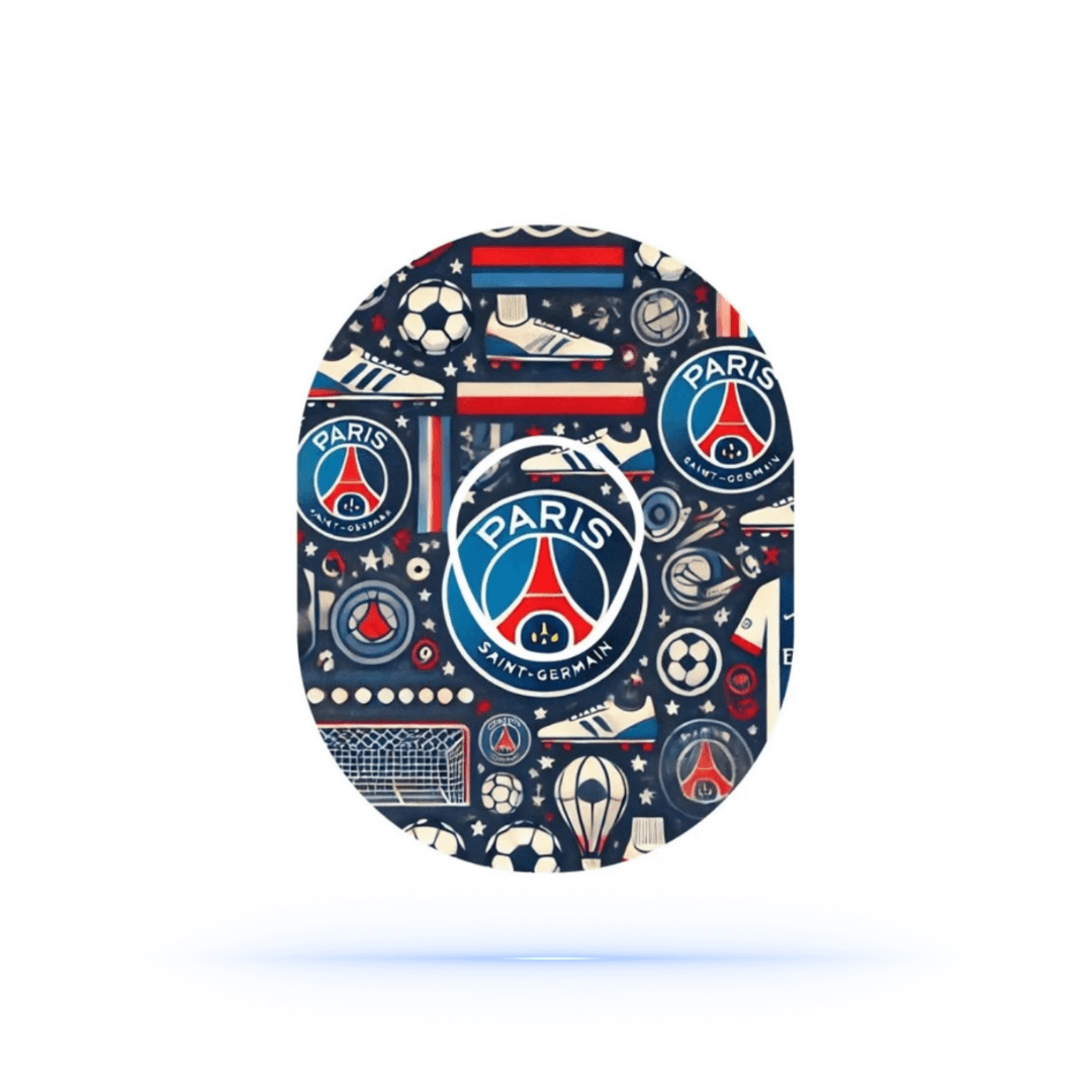 PSG Fotboll CGM Patches för Dexcom G7 Sensor (10-pack) inkl. Sensor Sticker - Diabeteshjalp