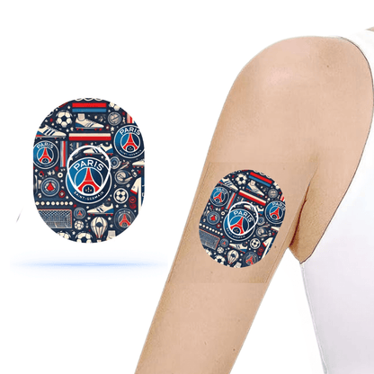 PSG Fotboll CGM Patches för Dexcom G7 Sensor (10-pack) inkl. Sensor Sticker - Diabeteshjalp