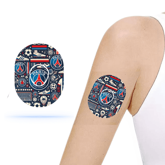 PSG Fotboll CGM Patches för Dexcom G7 Sensor (10-pack) inkl. Sensor Sticker - Diabeteshjalp