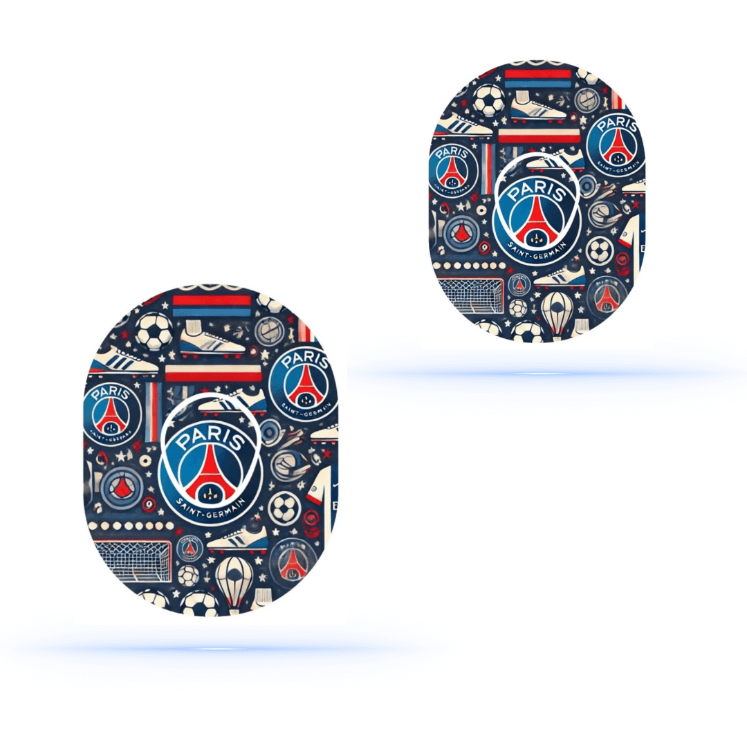 PSG Fotboll CGM Patches för Dexcom G7 Sensor (10-pack) inkl. Sensor Sticker - Diabeteshjalp