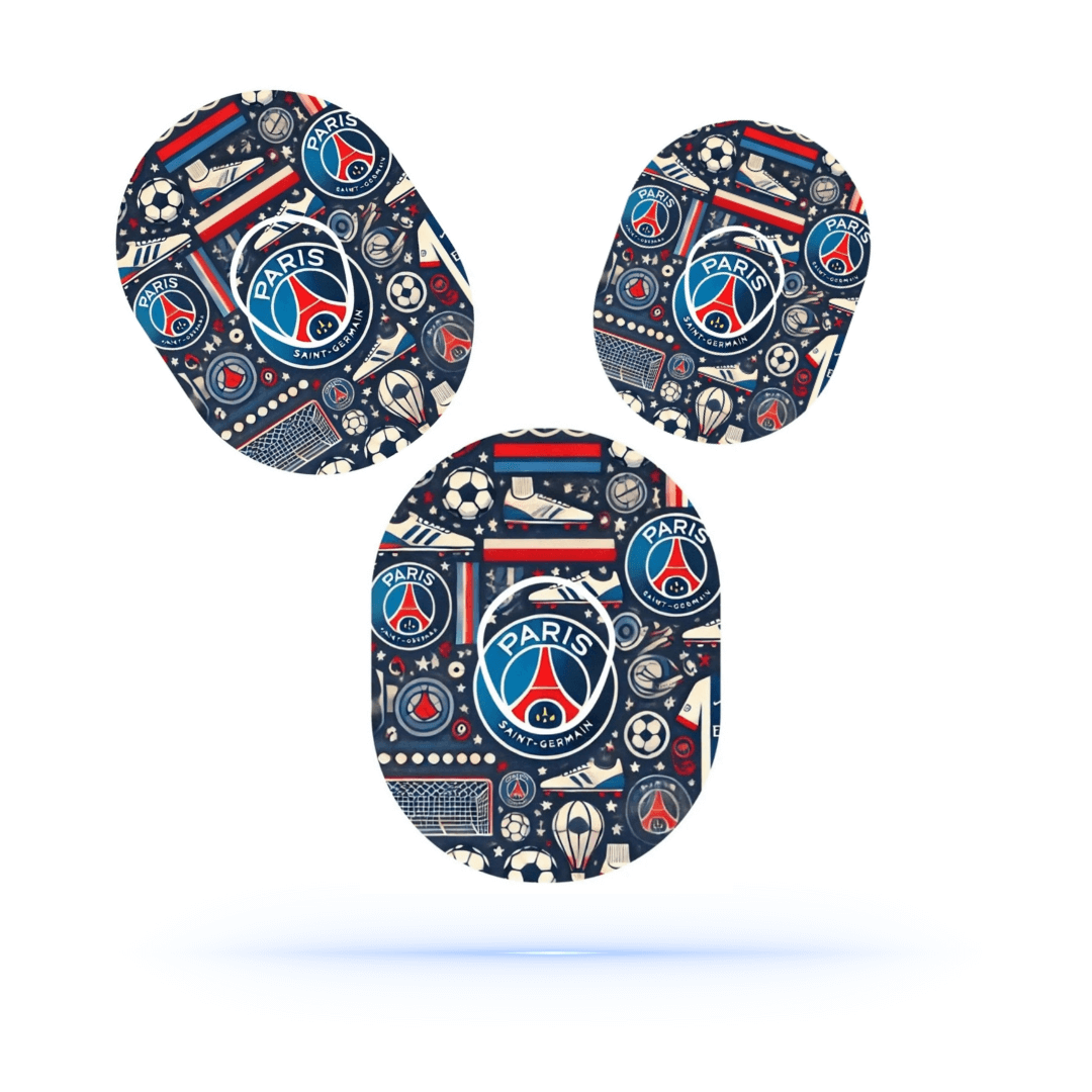 PSG Fotboll CGM Patches för Dexcom G7 Sensor (10-pack) inkl. Sensor Sticker - Diabeteshjalp