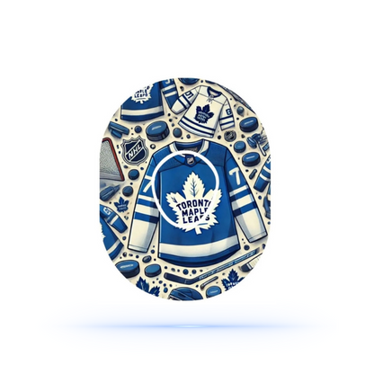 Toronto Maple Leafs Ice Hockey CGM overpatches för Dexcom G7 Sensor (10-pack) inkl. Sensor Sticker - Diabeteshjalp