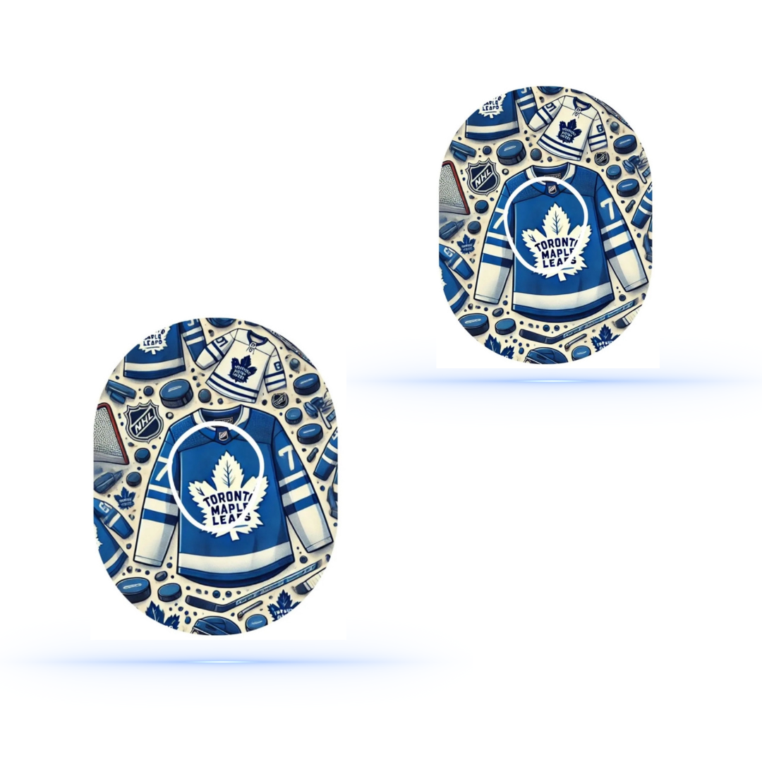 Toronto Maple Leafs Ice Hockey CGM overpatches för Dexcom G7 Sensor (10-pack) inkl. Sensor Sticker - Diabeteshjalp