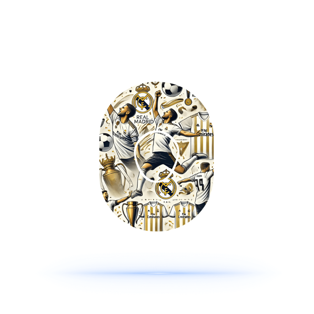 Real Madrid Fotboll Sensor Patches inkl. Sticker För Dexcom G7 (5-pack) - Diabeteshjalp