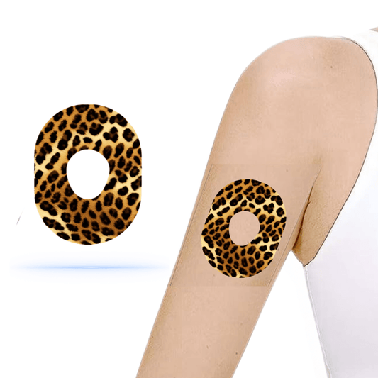 Leopardmönster CGM sensor Patches för Dexcom G7 (5-pack) - Diabeteshjalp