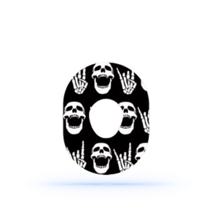 Rock"N"Roll Skull CGM Sensor Patches för Dexcom G7 ( 5-pack) - Diabeteshjalp