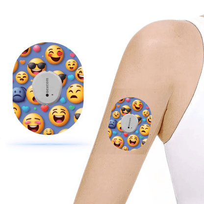 Smiley Emoji CGM Sensor Patches för Dexcom G7 (5-pack) - Diabeteshjalp