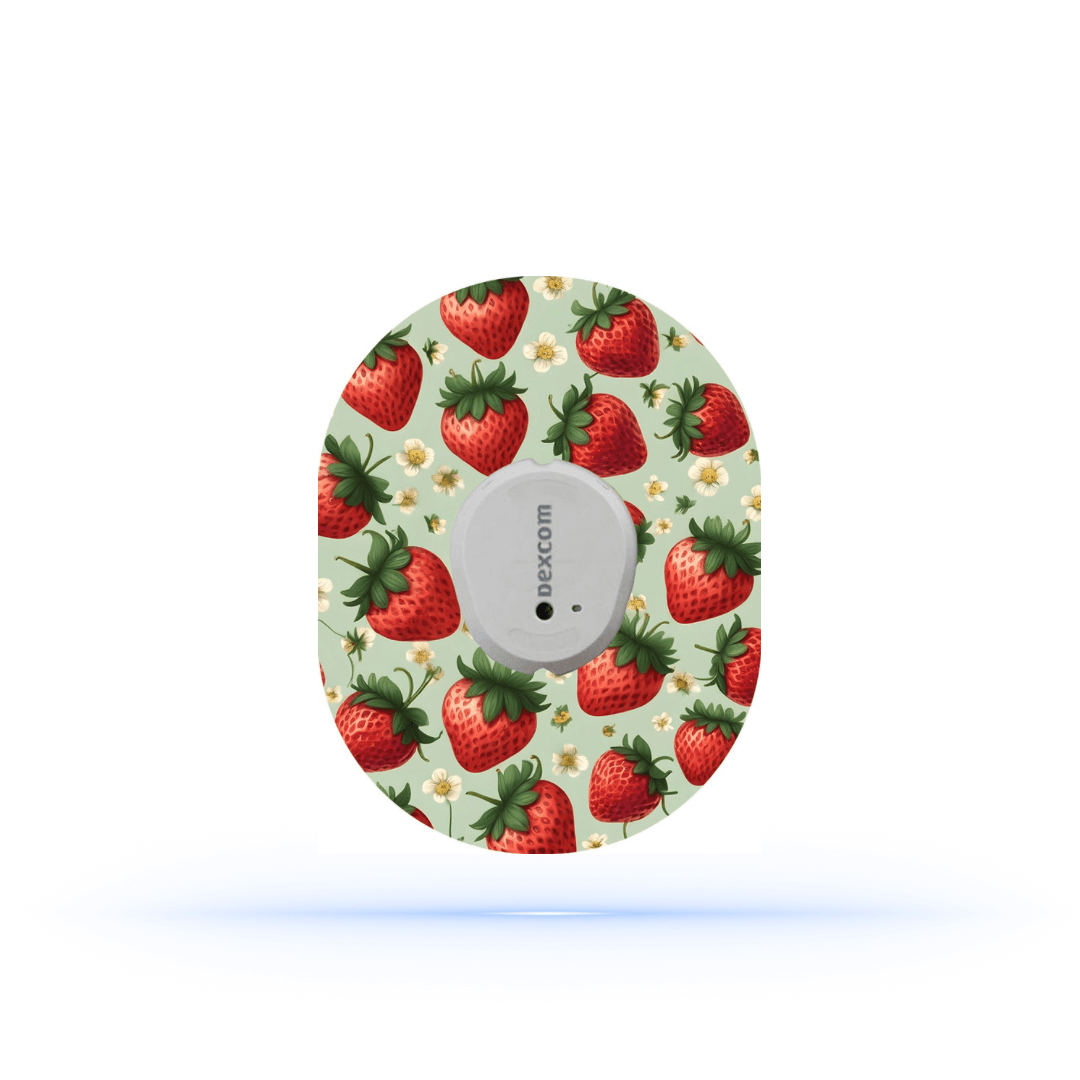 Strawberry CGM Sensor Patches För Dexcom G7 ( 5-pack) - Diabeteshjalp