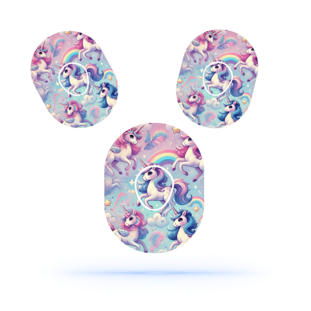 Unicorn ponny CGM overPatches för Dexcom one+ Sensor (5-pack) Ink sensor Sticker - Diabeteshjalp
