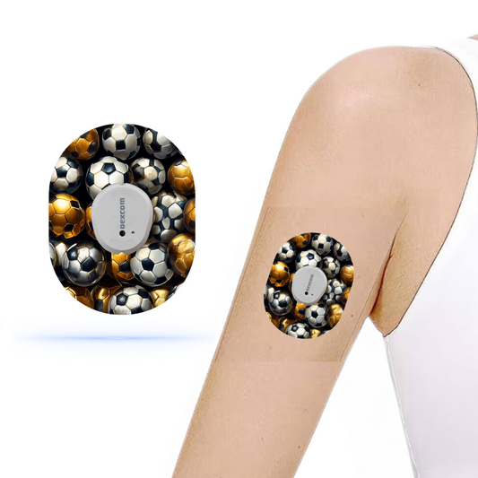 Fotboll CGM overpatches för Dexcom G7 för en riktig målskytt (5-pack) - Diabeteshjalp