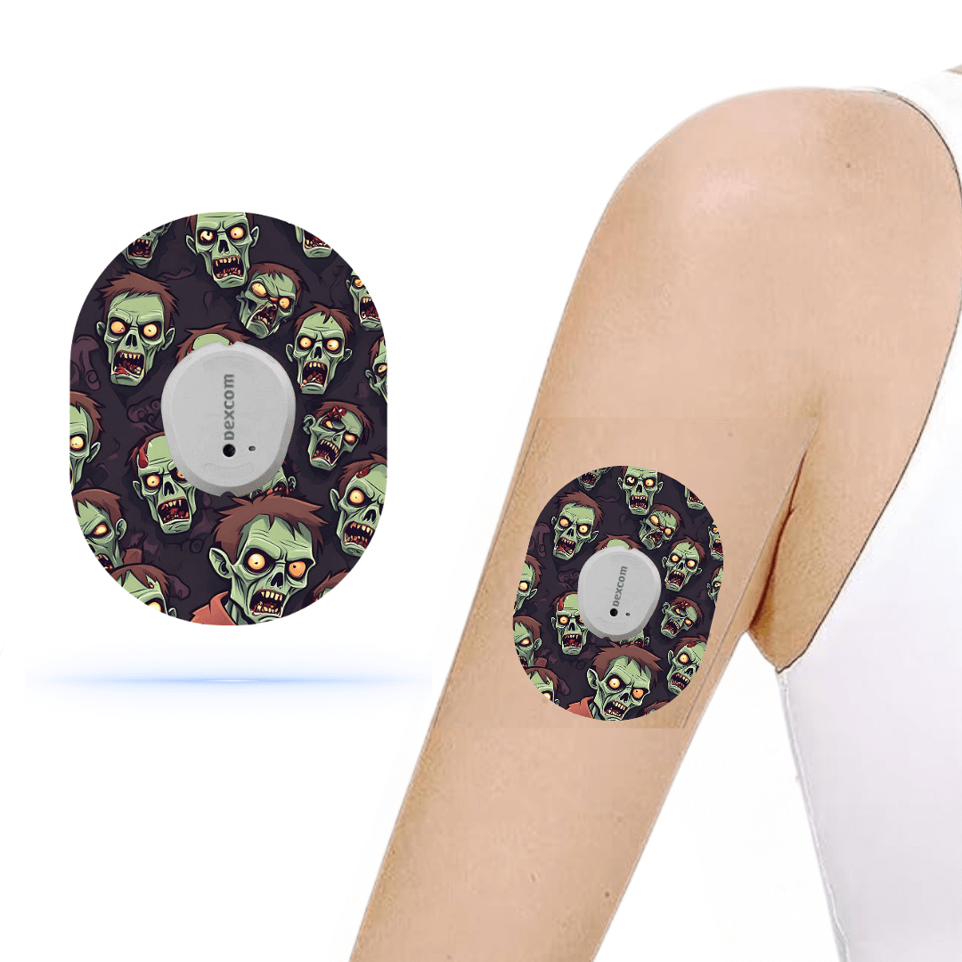 Monster Zombie CGM Sensor Patches för Dexcom G7 (10-pack) - Diabeteshjalp