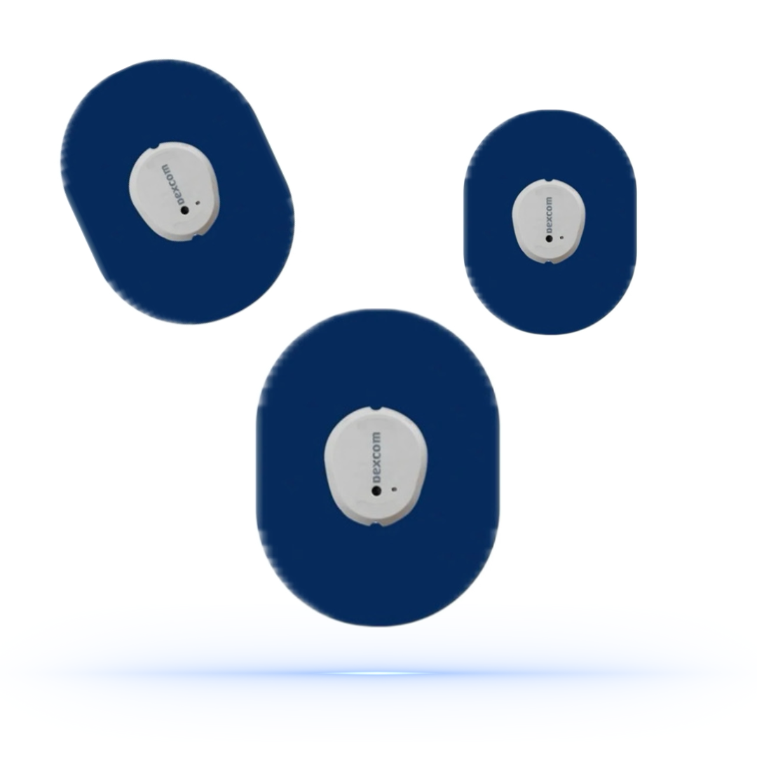 Navy Blue CGM overpatches för Dexcom One+ Sensor (10-pack) - Diabeteshjalp