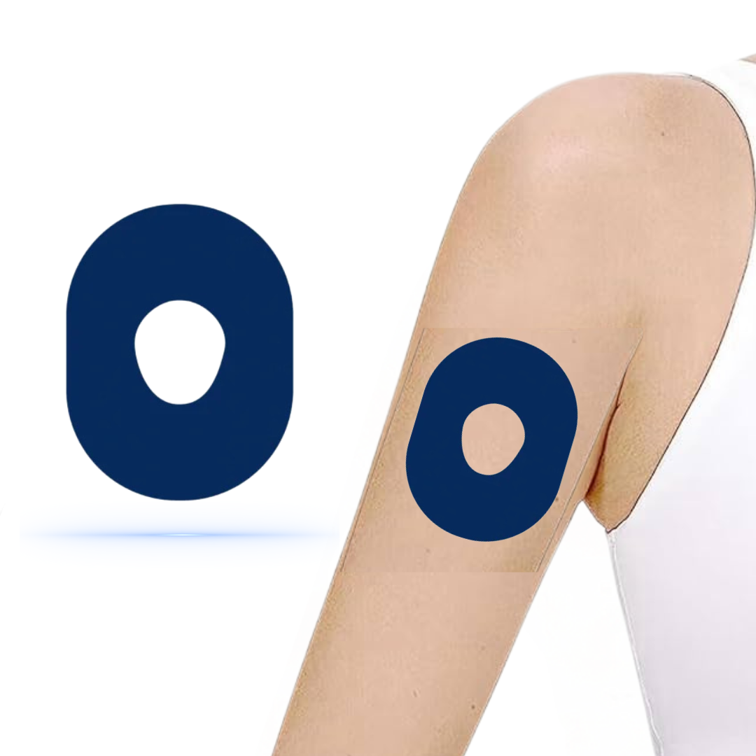 Navy Blue CGM overpatches för Dexcom One+ Sensor (10-pack) - Diabeteshjalp