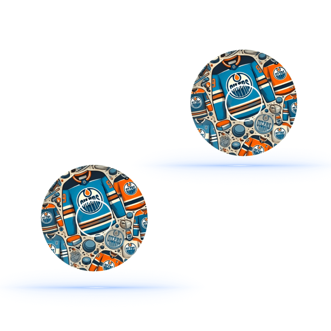 Edmonton Oilers Ice Hockey CGM overpatches för Freestyle Libre 3 (10-pack) inkl. Sensor Sticker - Diabeteshjalp
