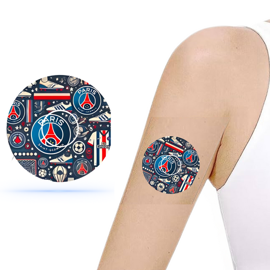 PSG fotboll CGM overpatches för Freestyle Libre 3 (10-pack) Ink sensor sticker - Diabeteshjalp