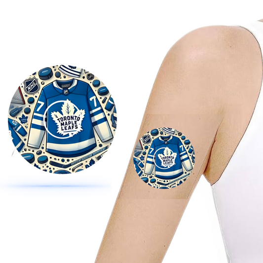 Toronto Maple Leafs Ice Hockey CGM Patches för Freestyle Libre 3 (10-pack) inkl. Sensor Sticker - Diabeteshjalp