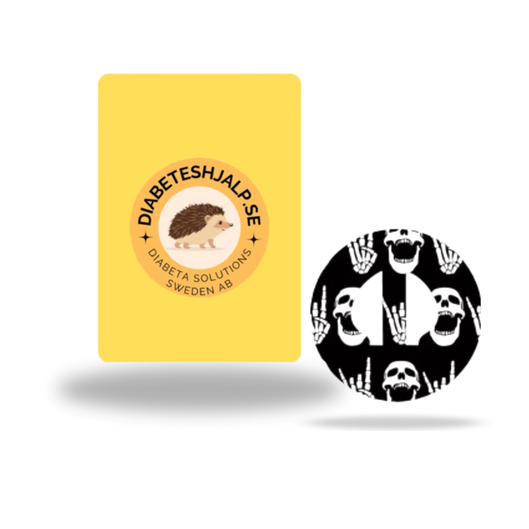 Medtronic Guardian 4 Rock'N'Roll Skull CGM-Sensor overpatches.