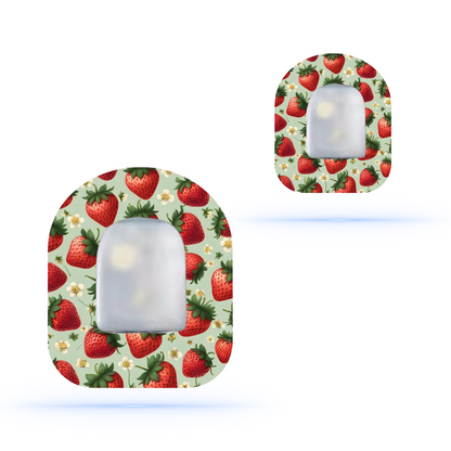 Strawberry Universal Pump overpatch Omnipod (10-pack) - Diabeteshjalp
