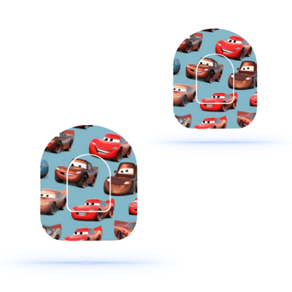 Blixten McQueen Overpatches för Omnipod Dash – inkl. Pumpsticker.