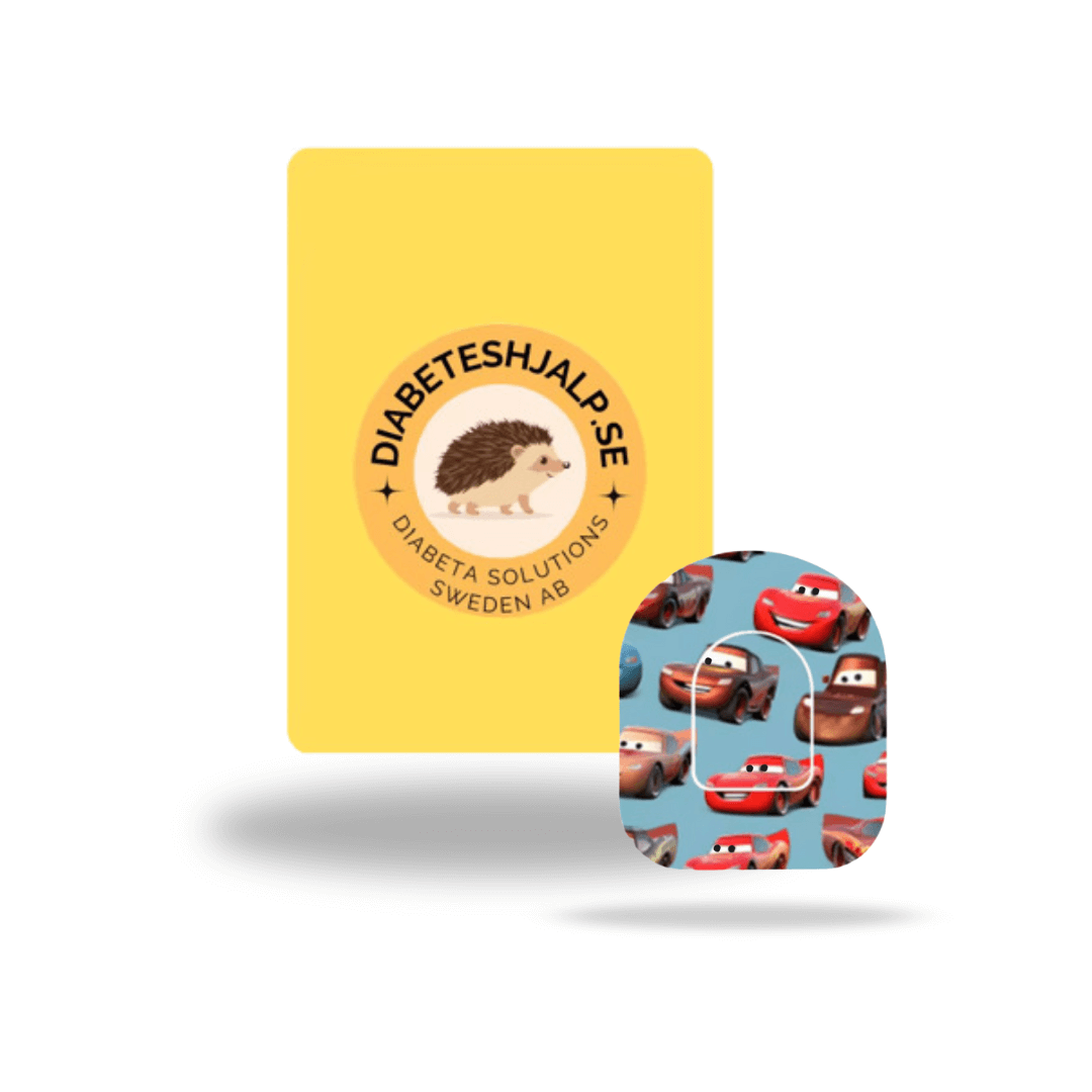 Blixten McQueen Overpatches för Omnipod Dash – inkl. Pumpsticker.