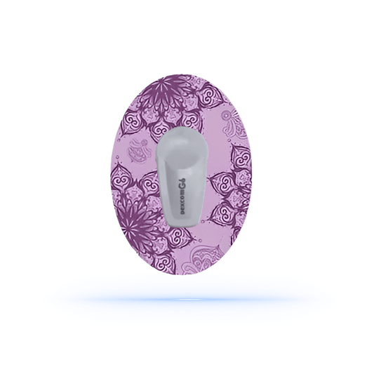Purple Mandalaprint CGM sensor Patches För Dexcom G6 ( 5-pack) - Diabeteshjalp