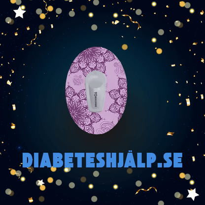 Purple Mandalaprint CGM sensor Patches För Dexcom G6 ( 5-pack) - Diabeteshjalp