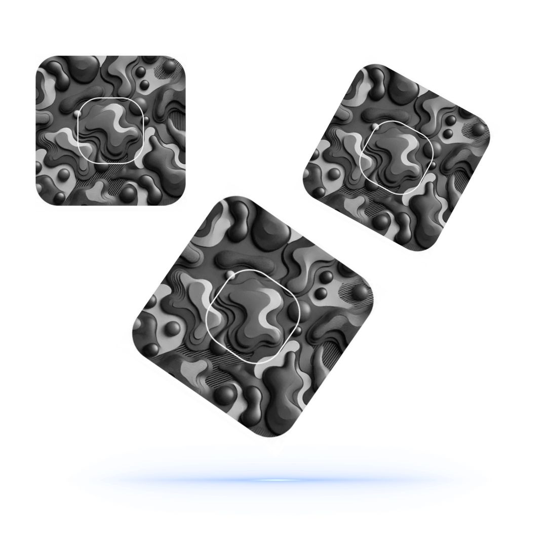 Camouflage Army grey CGM overpatches för Simplera (10-pack) inkl. Sensor Sticker - Diabeteshjalp