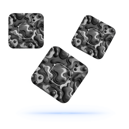 Camouflage Army grey CGM overpatches för Simplera (10-pack) inkl. Sensor Sticker - Diabeteshjalp