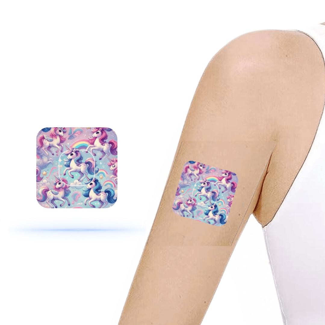 Unicorn Ponny CG overpatch för simplera sync (10-pack) inkl. Sensor Sticker - Diabeteshjalp