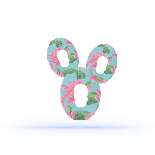 Turquoise Flower Sensor Patches för Dexcom G6 (5-pack) - Diabeteshjalp