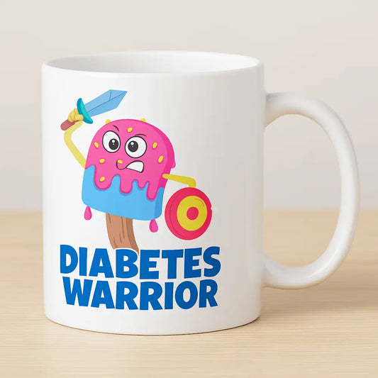 Diabeteskrigare Mugg med Sött Rosa Monster - Keramikmugg.