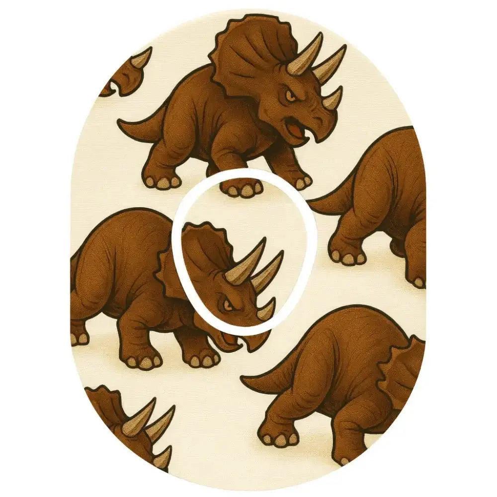 Dinosaurie Overpatch för Dexcom One+ – Triceratops Edition | Diabeteshjalp