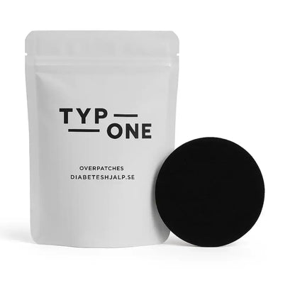 Svart TypOne sensor patch för Freestyle Libre 1, 2 & 3, hållbar och bekväm för aktiv livsstil.