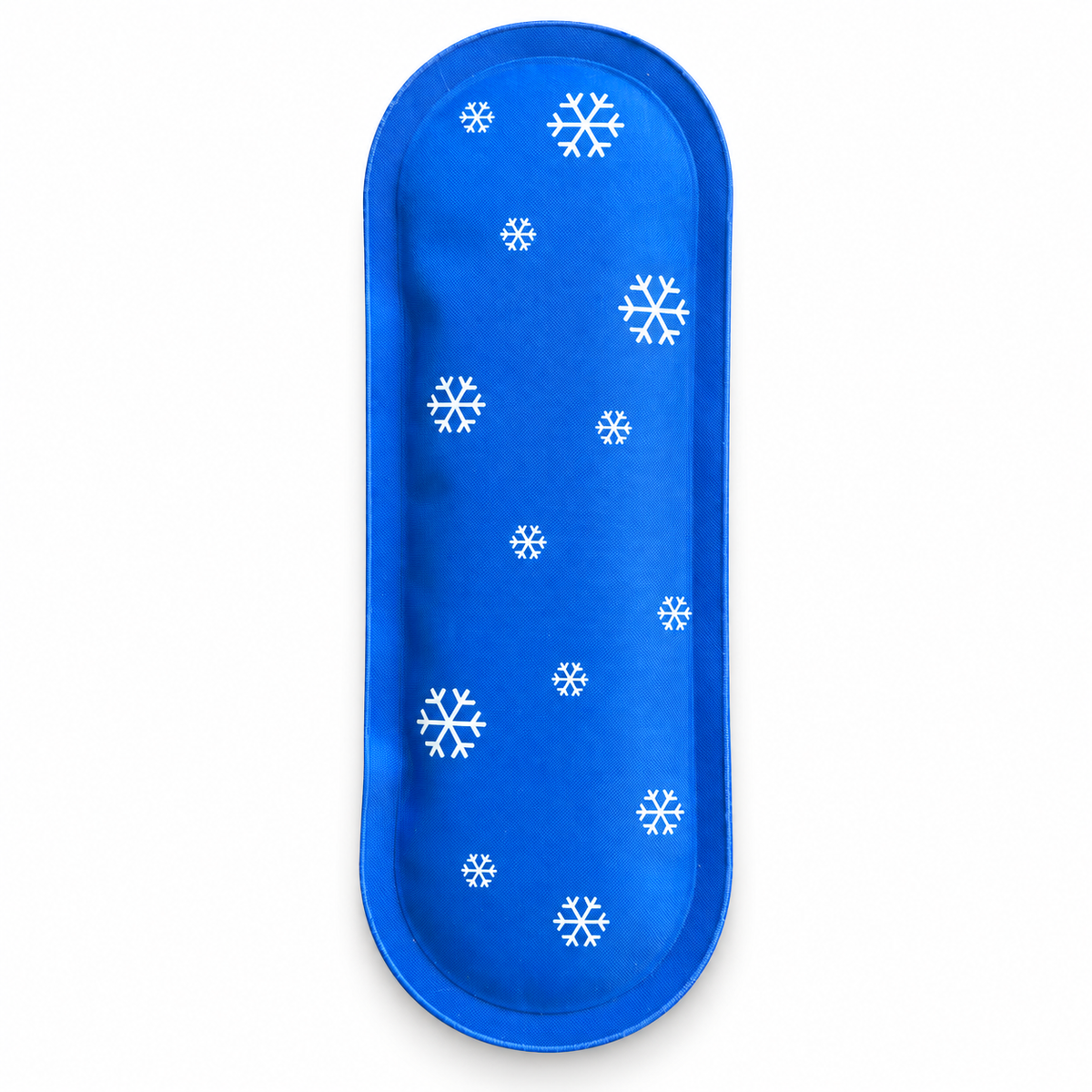 Kylgel Small 74 gram – blå kylpåse med vita snöflingor