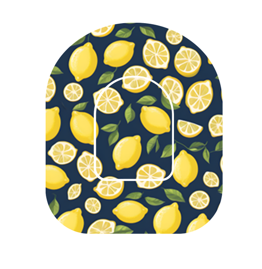 Omnipod 5 Fixeringsplåster Lemon – Vattentåliga overpatches.