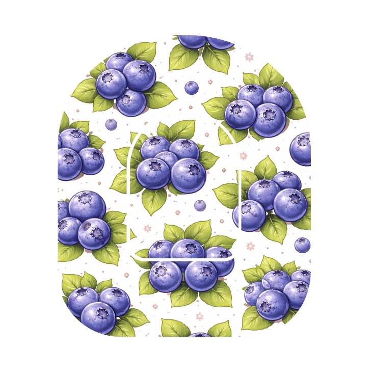 Omnipod 5 Fixeringsplåster Blueberry – Vattentåliga overpatches.