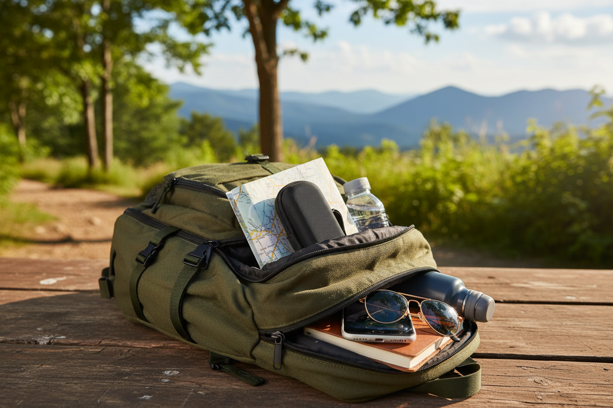 Pennfodral i ryggsäck