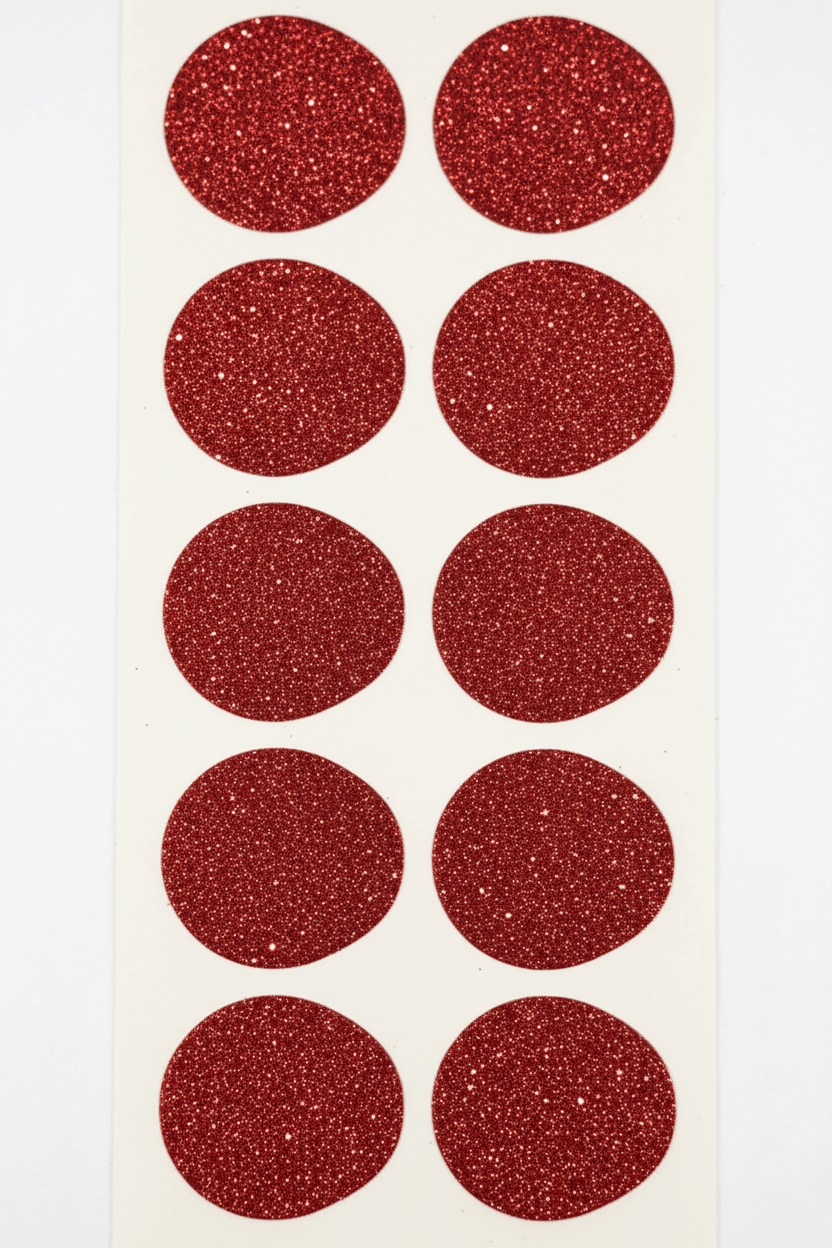 Röda glitter stickers G7 enhanced