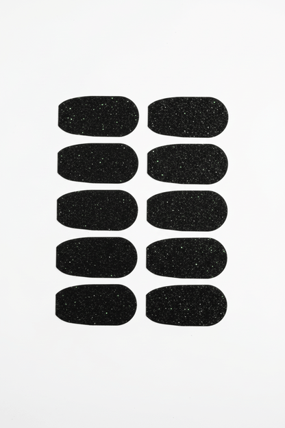 Glitterstickers för Dexcom G6 med glittrande svart design, 10-pack till CGM-sensor.