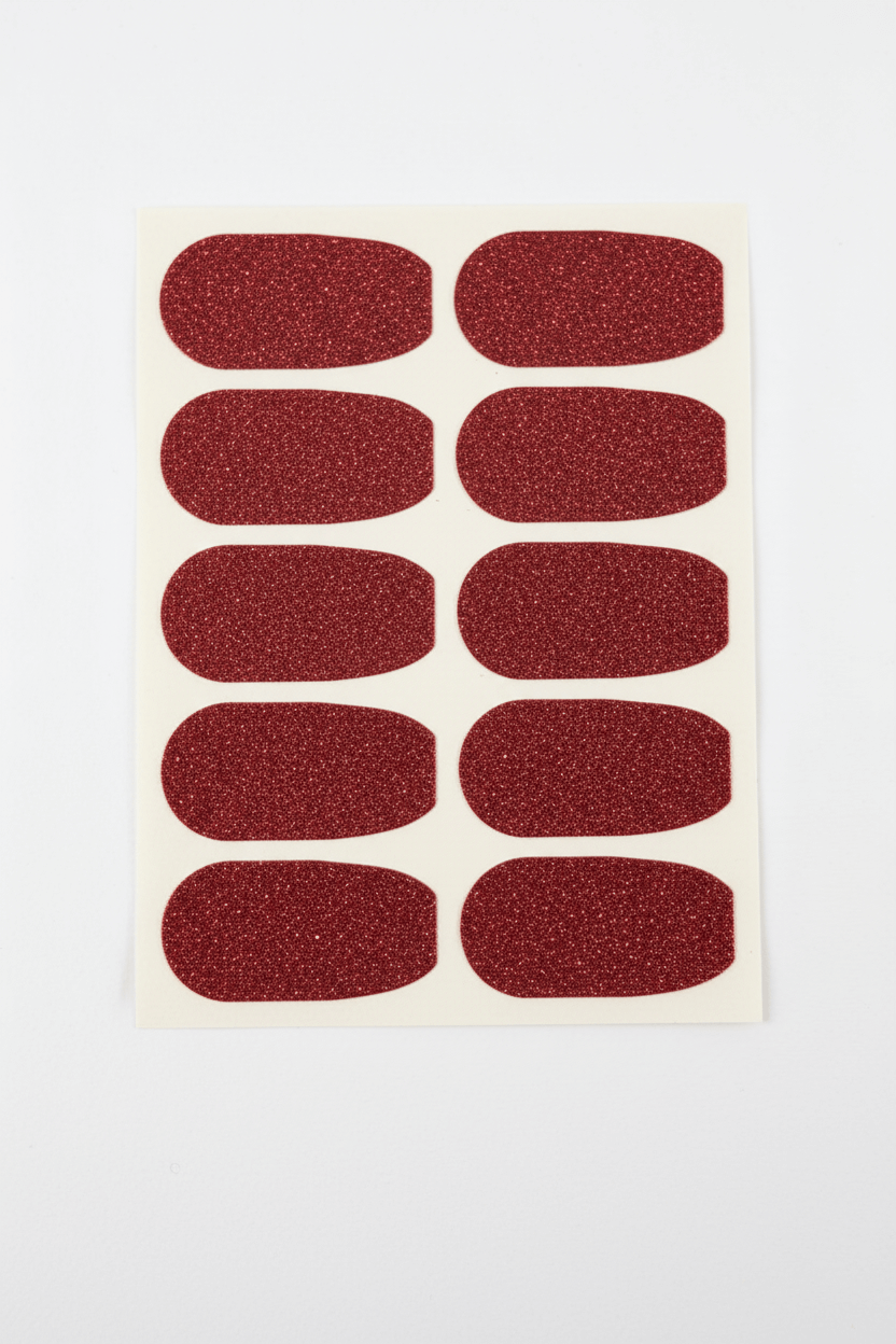 Röda glitterstickers Dexcom G6 för att skydda och styla din CGM-sensor med glittrande design och personlig touch.